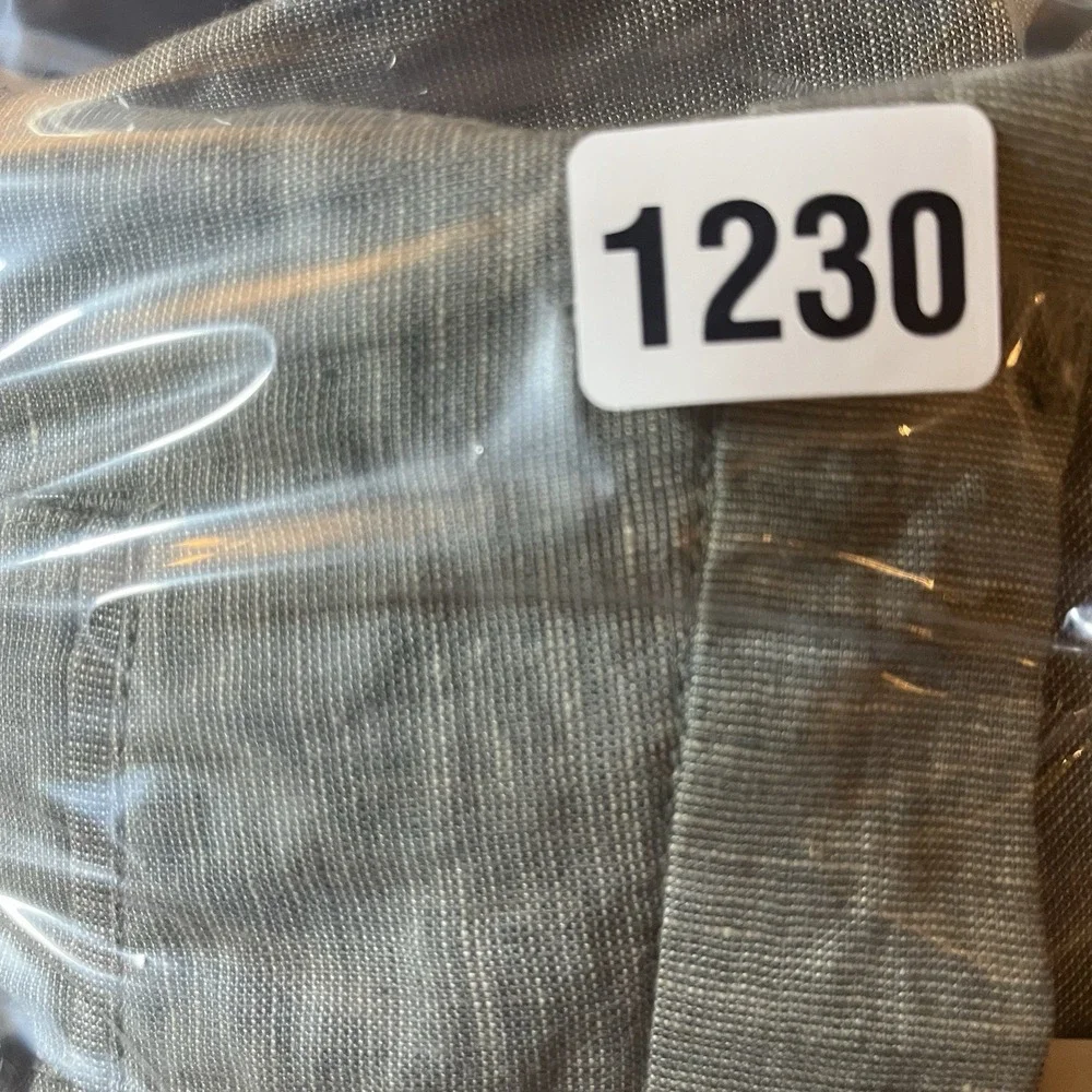 Tasso Elba Island Pants Mens 34x32 Gray 100% Linen Cargo Preppy Casual NEW